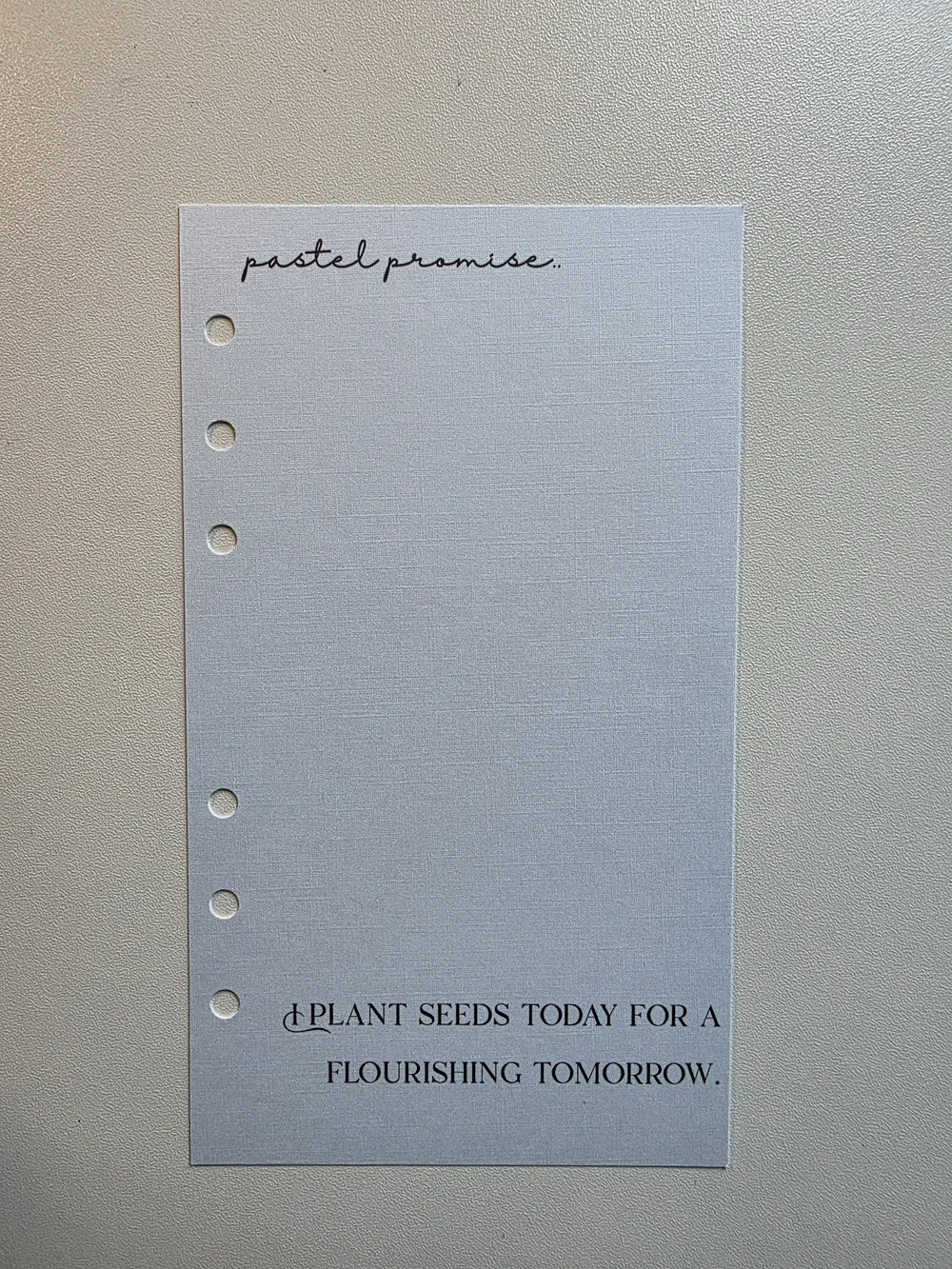 A6 Dashboard, pastel promise Light Blue Planner Insert - Inspirational Note Page
